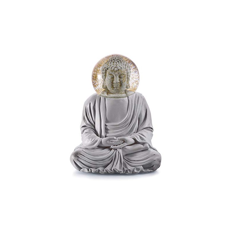 DONKEY Summerglobe - The Grey Buddha Decorative Figure with Snow