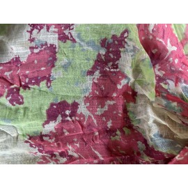 Tickled Pink June Meadow Fringe Scarf - Linen Blend - Multi-Color - NEW