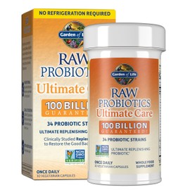Garden of Life RAW Probiotics for Women and Men – Suplemento Alimenticio de Probióticos con Enzimas Digestivas, 100 mil millones de UFC, 30 Cápsulas, 