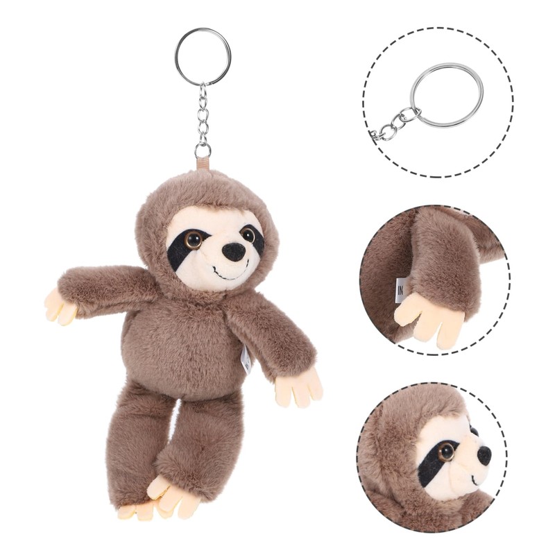 Toyvian Sloth Keychain Backpack Pendant Plush Keychain Charm Bag Hanging