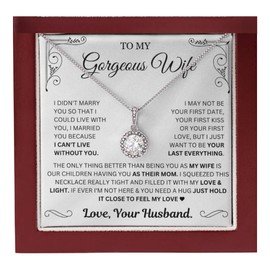 I just want to be your last everything Necklace For Wife From Husband - Meaningful Gift for Birthday, Christmas, Anniversary or Special Occasions, Adjustable chain length: 16" - 18", Stainless Steel