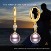 JAXXEL Purple Pearl Earrings for Women, Fishhook Pearl Drop Earrings
