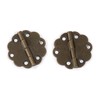 Highpoint Round Decorative Box Hinge Antique Brass Pair with Screws