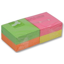 Pads Sticky 12PK 75X75MM NEON, Stationery Paper Office CONSUMABLES, 12 Piece Pack - KF10508