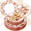 125PCS Thanksgiving Plastic Plates Pomegranate Design for Fall Party