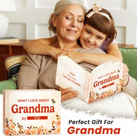 What I Love about Grandma Book - Grandma Gifts from Grandkids - Grandma Birthday Gifts, Birthday Gifts for Grandma - Grandmother Gifts - Christmas Gifts for Grandma Fill-in-the-Blank Journal Gifts