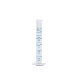 GSHLLO Transparent Plastic Graduated Cylinder Scientific Measuring Cylinder Chemical Measuring Test Tube Blue Line Graduated Test Tube Lab Liquid Measuring Tool 50ml