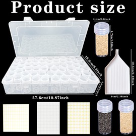60pcs Grids Bead Organizer and Storage Diamond Painting Containers Portable Plastic Case Box Arts Crafts Storage for Seeds Beads Sewing Cosmetic Nail Glitter Powder Small Parts Rhinestones (Circular)