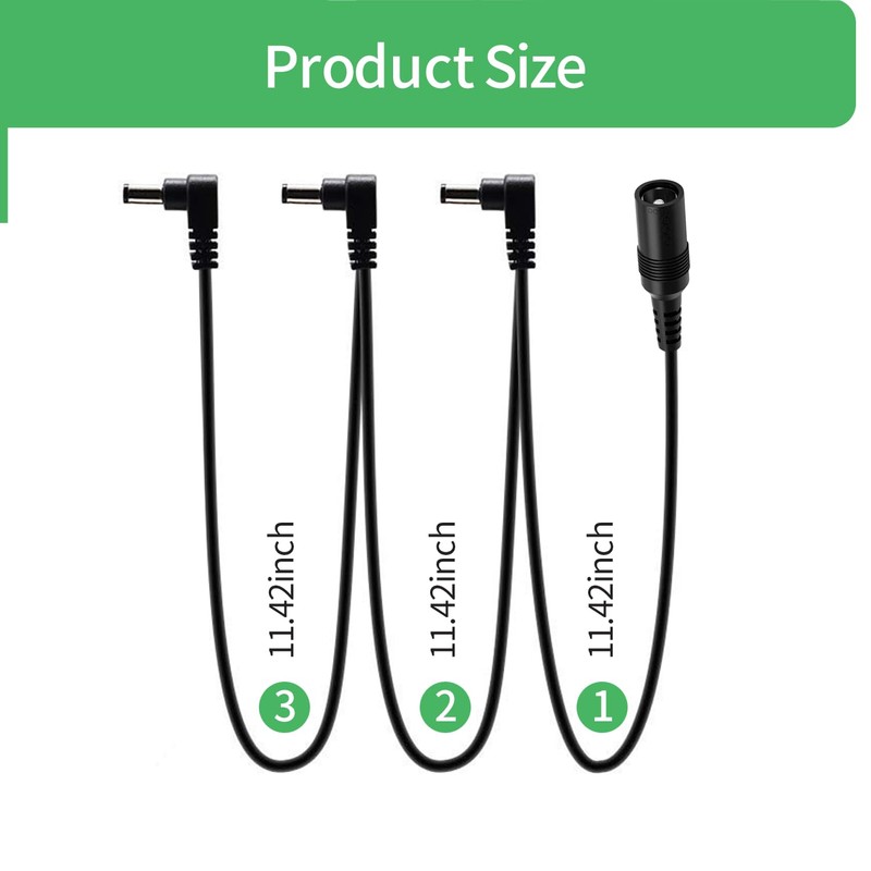 Security-01 Guitar Pedal 9V Power Supply Splitter Cable, 3 Way