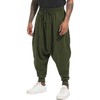 perdontoo Mens Harem Pants Casual Drawstring Aladdin Hippie Cotton Drop