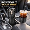2 Pack Rotating Car Center Console Cup Holders with Double-Layer