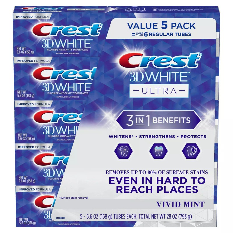 Crest * 5 Pack * Crest 3D White Ultra Whitening