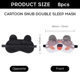 XCRPRT Schlafmaske Kinder, 8 Stücke Niedlichen Tier Augenmaske, Ultraweich Schlafmaske Frauen, Augenbinde Schlafbrille, Lustig Weiche Schlafmaske, Lichtblockierende Augenblende mit Gummiband