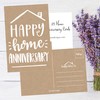 25 Kraft Happy Home Anniversary Realtor Cards, Blank Greeting House