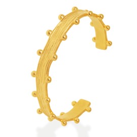 Frigotine Chunky Gold Open Cuff Bangle Bracelets for Woman, Trendy Statement 14k Gold Plated Stainless Steel Textured Adjustable Bangles Jewelry Gifts