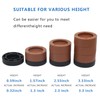 HANIHUA Brown Round Bed Furniture Risers (Set of 4) 2.3