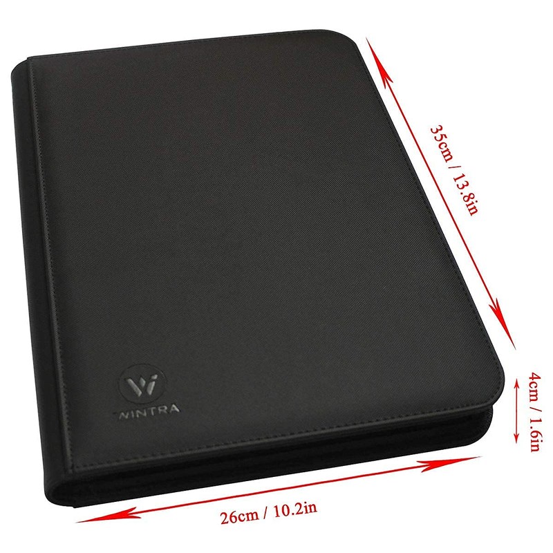 WINTRA Premium 360 Pockets Black Zippered Playing Card Binder -