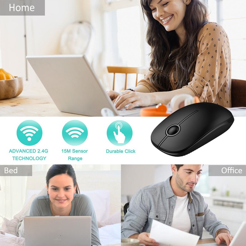 Wireless Mouse, Vssoplor 2.4G Slim Portable Computer Mice with Nano