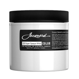 Jacquard Fabric Paint for Clothes - 8 Oz Textile Color Opaque White Leaves Fabric Soft - Permanent and Colorfast - Professional Quality Paints Made in USA - Holds up Exceptionally Well to Washing…