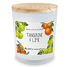 Red Leaf Home Tangerine Lime Jar Candle with Wooden Lid | Sonoma Collection, Large | Citrus, Fruit, Floral | 15.5oz