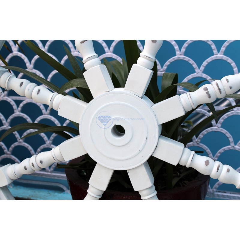 Nautical Handcrafted Wooden Ship Wheel - Home Wall Decor -