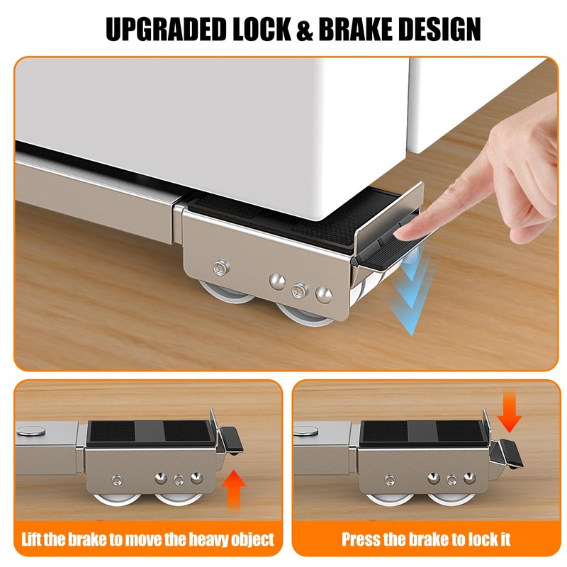 Appliance Rollers With 360° Swive Wheels, Anti Slip Heavy Duty