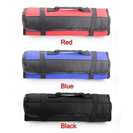 Portable Tools Bag SUPERTOOL 22 Pockets 600D Oxford Canvas Tool Roll Up Bag Big Tote Carrier Organizer, Easy Storage & Portable Best for Craftwork Handymen Repairmen Black