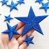 Zlettery 30pcs Blue Star Iron on Patches, 3 Sizes Star