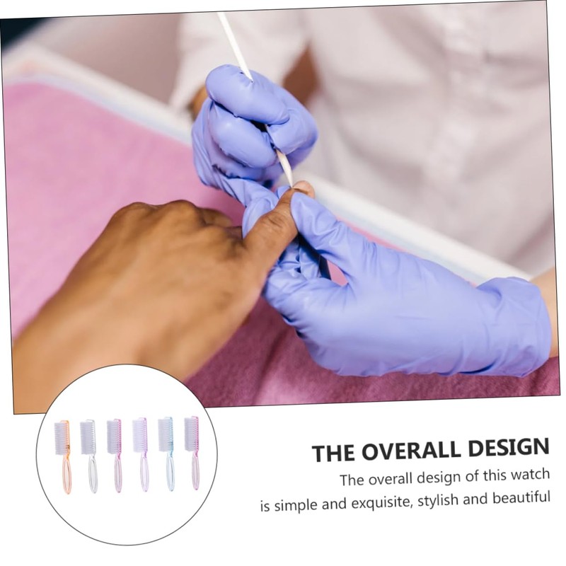 WOONEKY Nail Brush Kit 6pcs Fingernail Scrubbing Brush for Nail