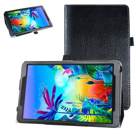 Bige for LG G Pad 5 10.1 Case,PU Leather Folio 2-Folding Stand Cover for LG G Pad 5 T600 10.1 inch FHD Tablet 2019,Black