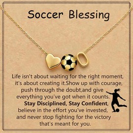 ZOLZO A-Z Soccer Necklace, Sports Stuff, Jewelry Accessories Gift for Soccer Lovers, Women, Players, Party Favors (O, Gold)