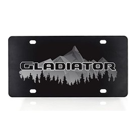 JEEP Gladiator Front Vanity License Plate - Black Powder Coated UV Printed