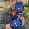 Miokkley Kids Fingerless Bike Gloves, Spider Superhero Sport Gloves for