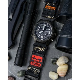 20mm Tactical Nylon Quick Release Watch Band with Swappable Patches & G-Hook Closure - Universal Fit for Smartwatches and Analog Watches