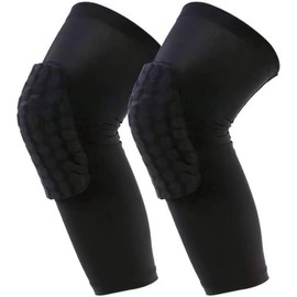 2PCS/Pair Kids Sun Protection Long Sleeves Sponge Knee Brace Pad Cooling High elasticity Leg Sleeves Non-slip Breathable Children Knee Support Protector Cover (L)
