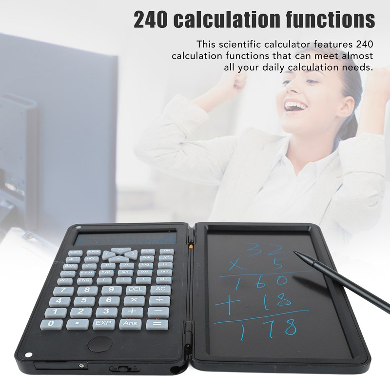 Scientific Calculator Two Row LCD Display Writing Tablet Sensitive Multifunction