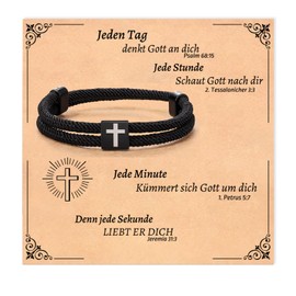 YIBONIKA Cross Bracelet for Boys Girls, Jesus Cross Jewellery Gifts, Christian Motivational Gifts Bracelet, Christian Christening, Birthday Gifts for Teenagers, Confirmation, First Communion, Easter,