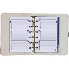 Kalpa 1311-15 Pocket 6 Ring Binder Rose Red with agenda refill 2024 2025 and 2026