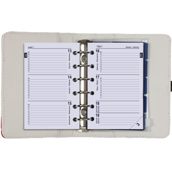 Kalpa 1311-15 Pocket 6 Ring Binder Rose Red with agenda