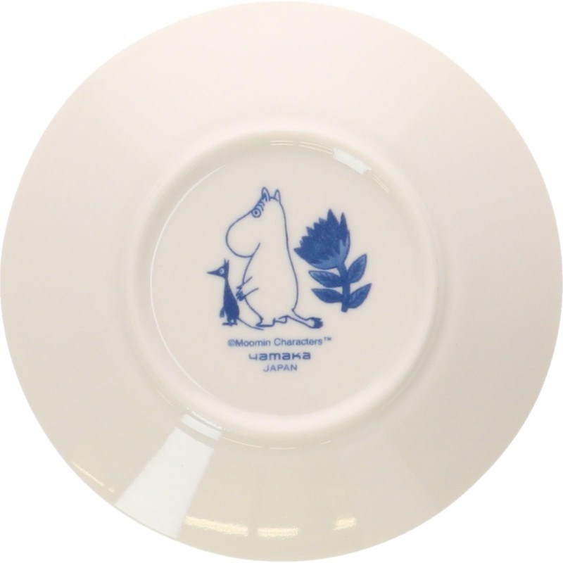 Yamakasyoten MM7000-57 Moomin Blue Flora Plate, 5.3 inches (13.5 cm),