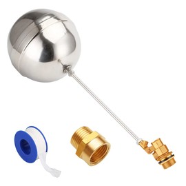 Uenede Float Ball Valve DN20 3/4" Male Thread Stainless Steel Floating Ball Brass Valve Automatic Switch for Stock Tank Pool Water Level Control