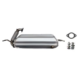 Northeastern Exhaust Stainless Steel Rear Muffler Compatible With: 2008-2015 Smart Fortwo 1.0L - Include Gasket, Bolts, and Nuts