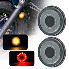 YnGia 2PCS Motorcycle Indicators Dual Color Motorbike Turn Signal Lights Universal Brake Stop Lamp Indicator for Scooter ATV Electrombike (Red and Amber)