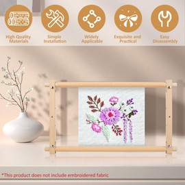 Embroidery Frame Needlepoint Embroidery Tapestry Scroll Frame Beech Wood Cross Stitch Frame Removable Needlepoint Stretcher Frame Stitching Frame Square Tool for Embroidery 21x12inch