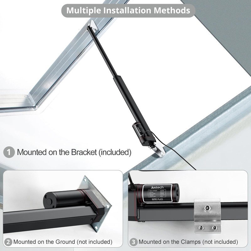 Justech 12V Heavy-Duty Linear Actuator 330LBS/1500N-12inch/300mm Silent IP65 Electric Actuator