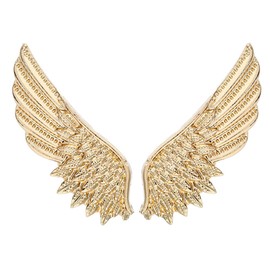2Pcs Feather Brooch for Women Men Gold Suit Pins Metal Angel Wings Brooch