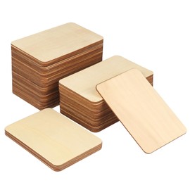 80 Pieces Rectangle Unfinished Wood Pieces, 4 x 6 Inch Natural Wood Cutout Tiles for DIY Crafts, Painting, Carving and Home Decor, Coasters, Ornaments and Wooden Engraving Projects,by GNIEMCKIN