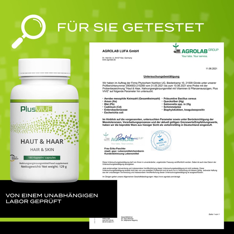 Plusvive Haut & Haar 180 Capsules, High Dose with Silica,