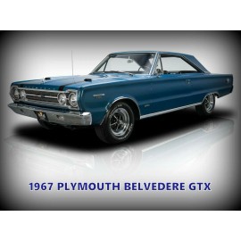 1967 Plymouth Belvedere GTX Metal Sign: 12x16" & Ships Free