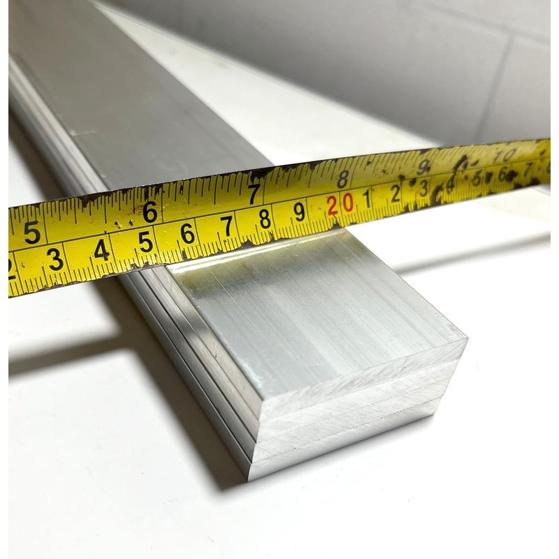 2 barras planas cuadradas de aluminio de 1/4 x 2
